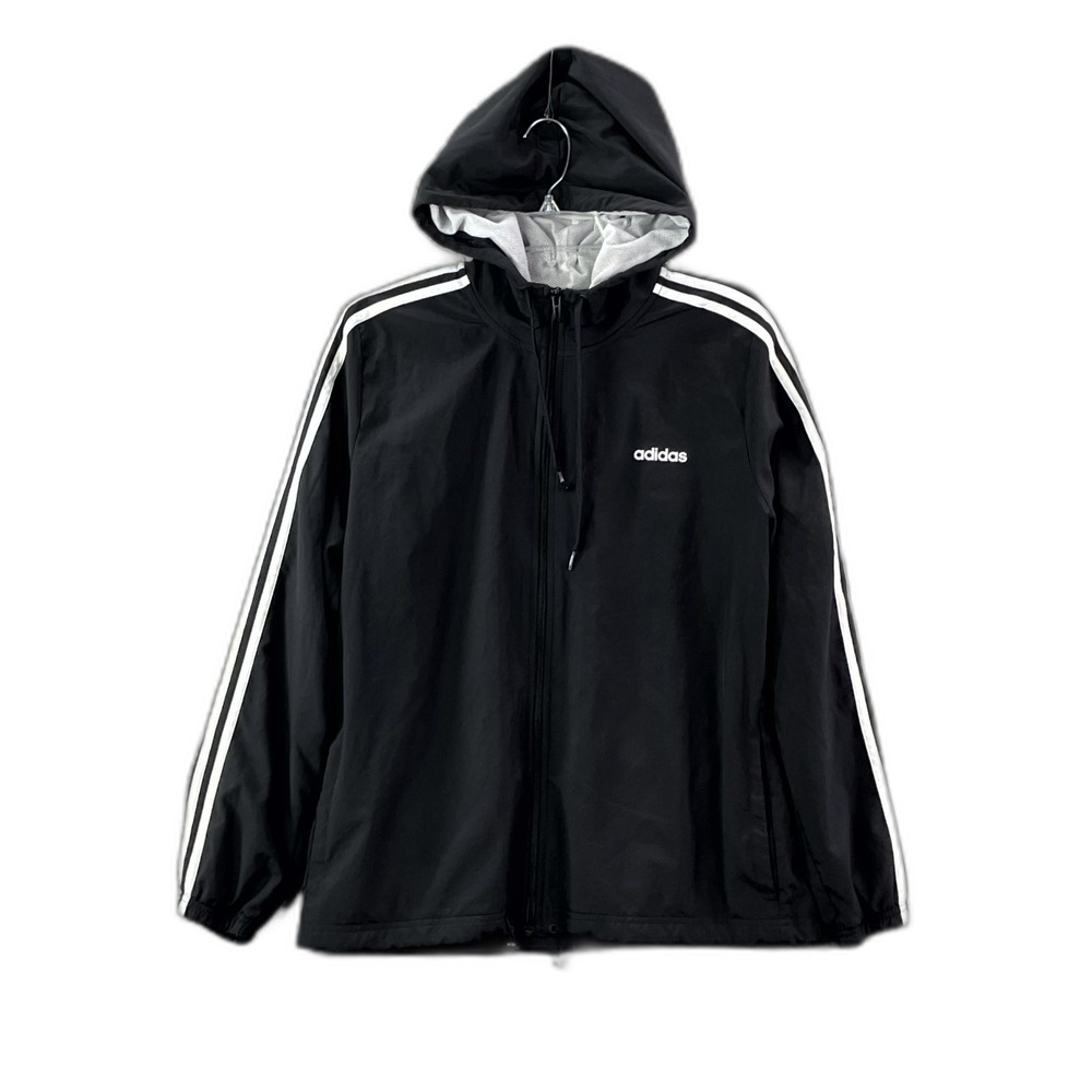Adidas Aeroready Hoodie Womens Large 3 Stripes Logo Full Zip Mesh Lined Athletic
